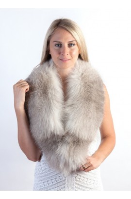 Grey fox fur collar